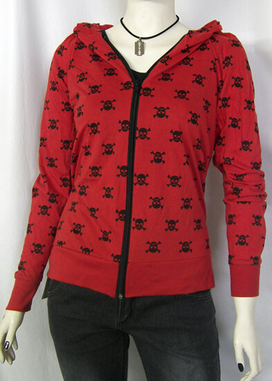 SUDADERA CALAVERAS ROJA